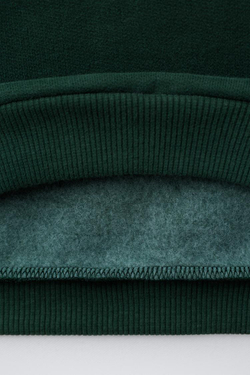 ZARA ТОЛСТОВКА С ПРИНТОМ, ТЕМНО-ЗЕЛЕНЫЙ