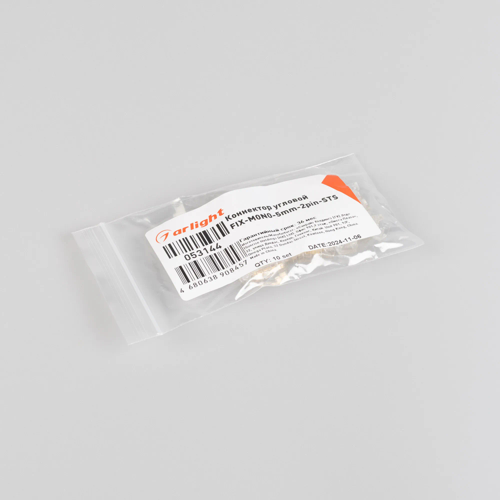 Коннектор угловой FIX-MONO-5mm-2pin-STS (Arlight, Прозрачный) 053144