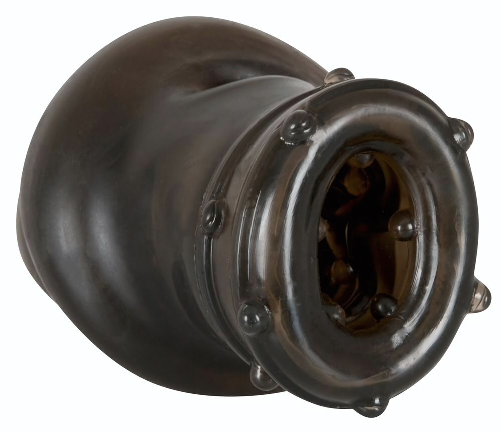 Насадка на пенис Rebel smoke с рёбрышками и отверстием под мошонку (Цвет: дымчатый)