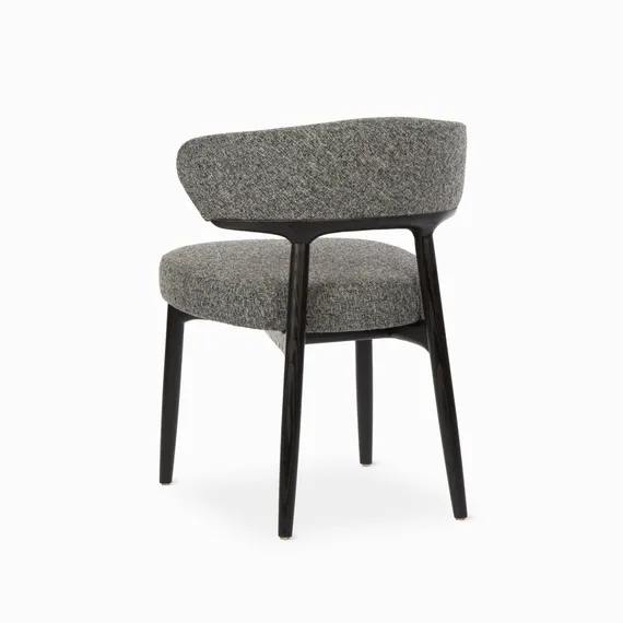 Стул Giotto, черный массив ясеня, черно-белая обивка