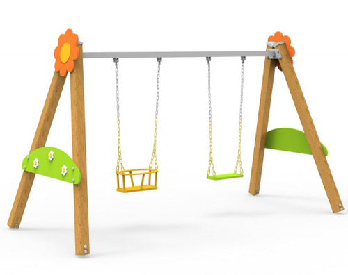 Качели на брусе Цветочные двойные 443.15