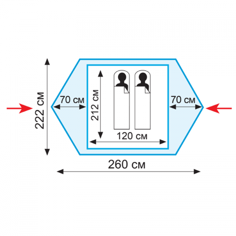 Размеры. Палатка Tramp Colibri 2 V2