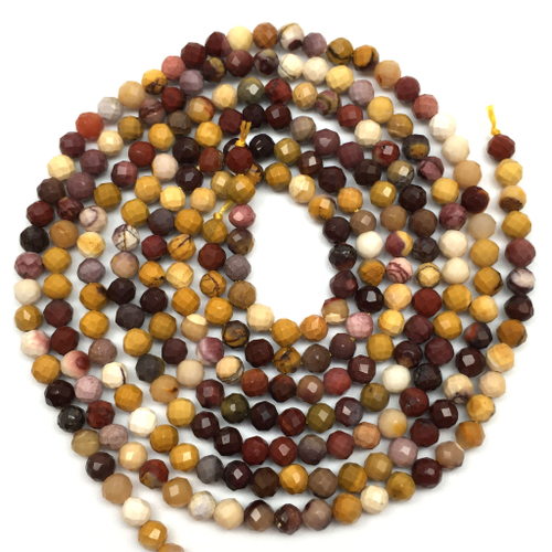 Яшма Мукаит граненый 3 мм, бусины (нить)