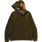 A Bathing Ape Bathing Ape Shark Pattern Hooded Zip Up Свитшот зеленый