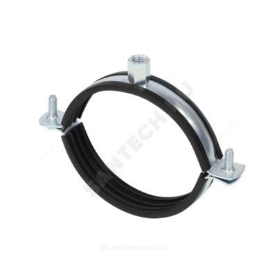 Хомут крепежный сталь оц с резиновой прокладкой Дн 53-58 (1 3/4") М8/М10 б/к 3011 Strongman