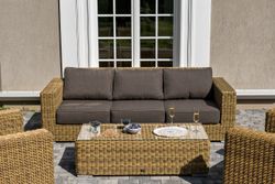 "Боно" лаунж-зона из искусственного ротанга, цвет соломенный