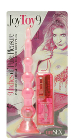 Розовая анальная виброёлочка с выносным пультом - 22,9 см. (Цвет: розовый)