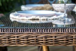 "Амароне" обеденная группа из искусственного ротанга на 6 персон, цвет коричневый