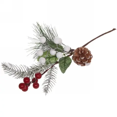 Ветка хвойная «Снежная зима», 34 см