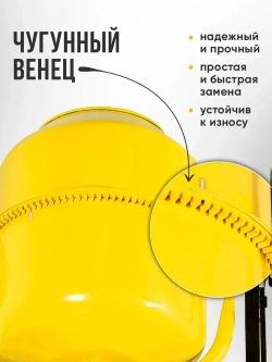 Бетономешалка строительная Huter 205л. чугунный венец, 900Вт, бетоносмеситель, поликлиновый ремень, защита от перегрева и случайного пуска