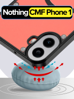 Чехол с Magsafe для Nothing CMF Phone 1 прозрачный матовый с черным бортом WLONS
