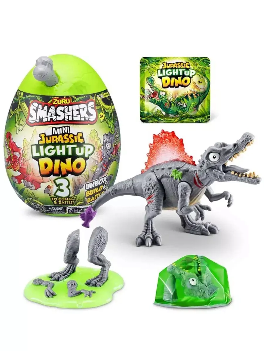 Игрушка сюрприз яйцо Zuru Smashers Jurassic Lightup Dino