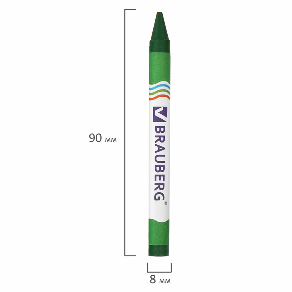 Восковые мелки BRAUBERG набор 6 цветов (24 штуки в упаковке)