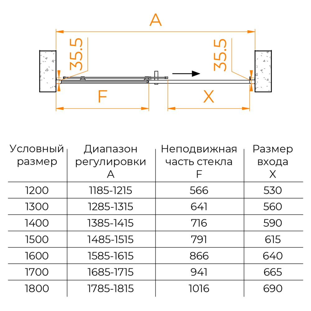 Душевая дверь RGW PA-017 (Матовое-Сатинат, 1700)