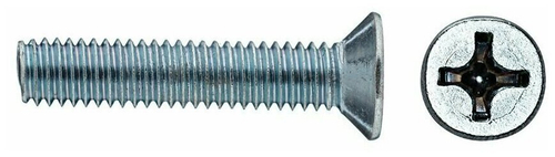 ВИНТ СТРОЙБАТ С ПОТАЙНОЙ ГОЛОВКОЙ ОЦИНК DIN 965 М 6Х30 9ШТ