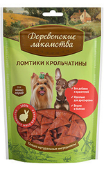 Лакомства для собак Деревенские лакомства 55г Ломтики крольчатины для собак малых пород