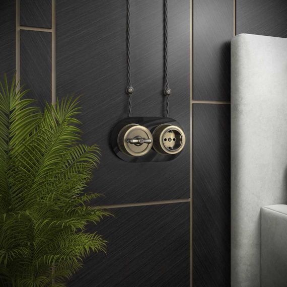 Розетка с заземлением Werkel Ретро бронзовый W5771012 4690389166549