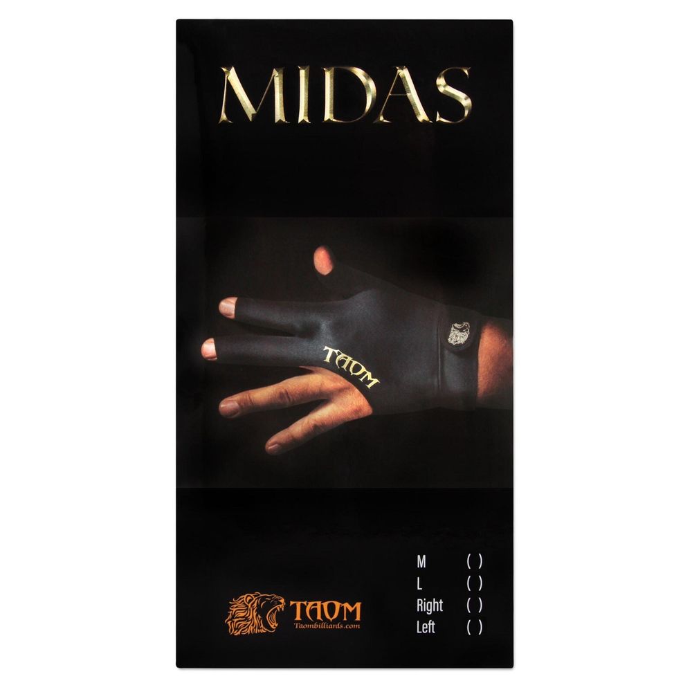 Перчатка Taom Midas Billiard Glove черная правая L