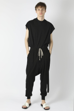 RICK OWENS DRKSHDW БРЮКИ PRISONER DRAWSTRING ЧЕРНЫЕ