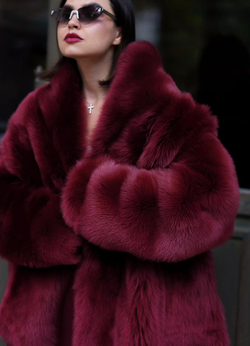 Дубленка двусторонняя бургунди