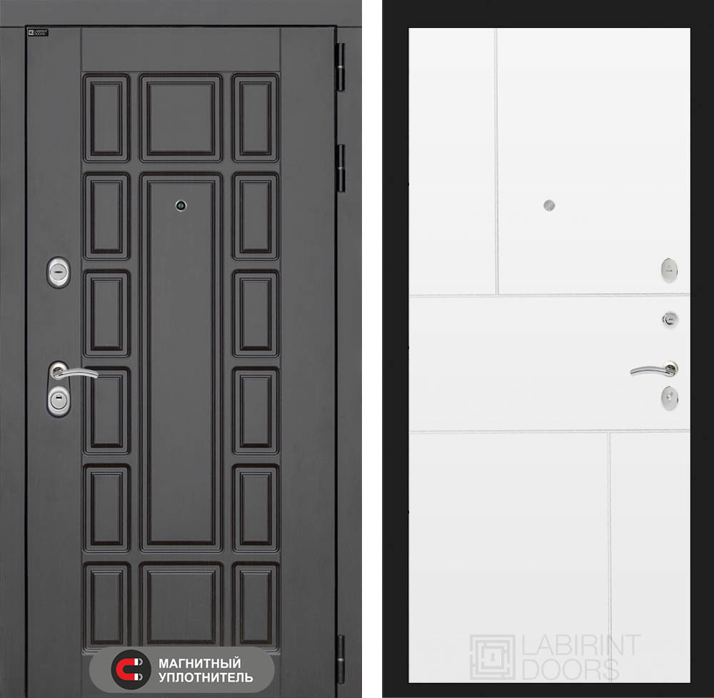Дверь входная Лабиринт Нью-Йорк 21 Белый софт металлическая