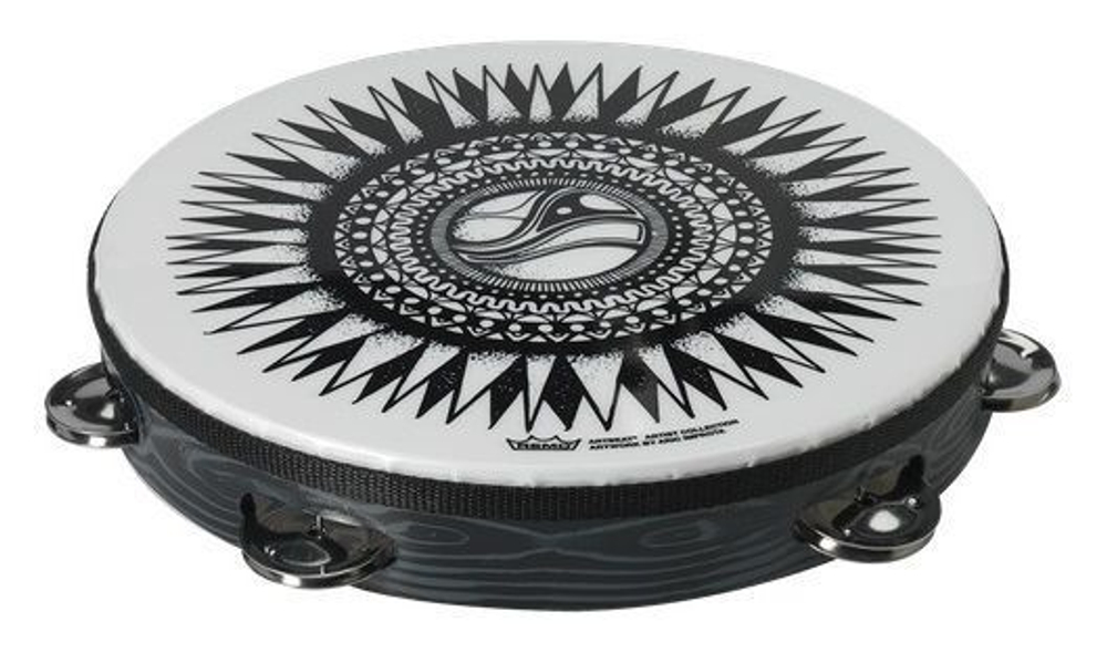 Artbeat Тамбурин Однорядный 10", 8 Пар Джинглов, Рисунок New Sun Remo Ta-9110-88-Ab003