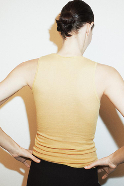 ZARA МАЙКА SUPIMA® БЕЗ РУКАВОВ, ГОРЧИЧНЫЙ