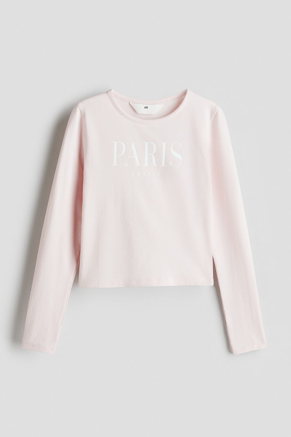 H&M Лонгслив с длинным рукавом, светло-розовый