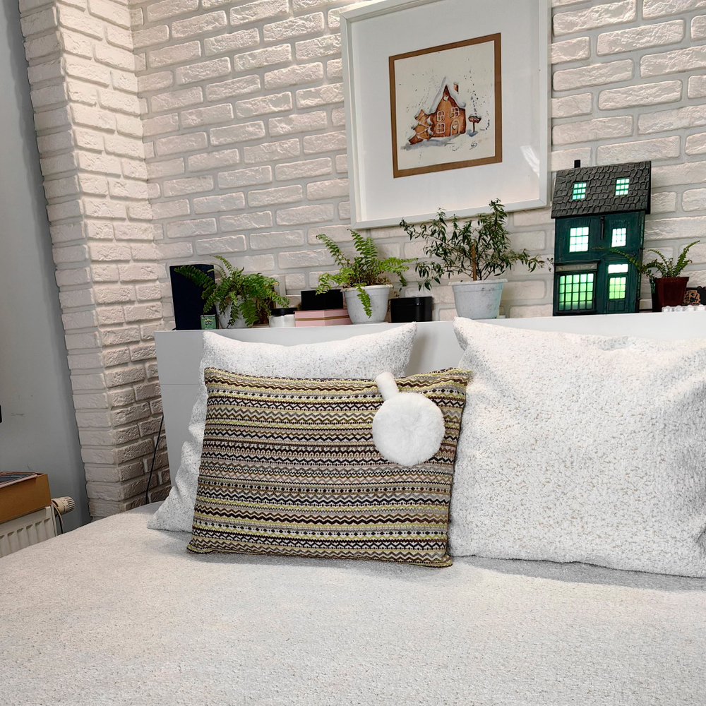 Текстильный комплект покрывало и подушки Альпака