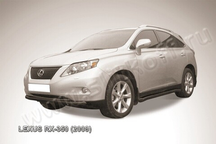 Защита переднего бампера (нержавейка) Lexus RX-350 (2008-2012) d76 (черный)