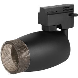 Трековый светильник однофазный ЭРА TR51-GU10 BK под лампу GU10 матовый черный | Однофазные светильники под лампу