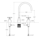 Смеситель для раковины на 3 отверстия ADAGIO 914902