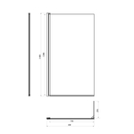 Душевая шторка на борт ванны 150х80 см, с полотенцедержателем Damixa Skyline DX35WBS-D7W1-150MT