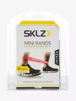 Желтые эластичные ленты сопротивления SKLZ Mini Bands Yellow, набор из 10 шт.