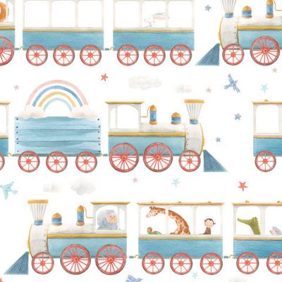 Паровозик на белом фоне