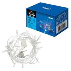 ULD-S0280-020-DTA MULTI IP20 Гирлянда светодиодная с контроллером. 20 светодиодов. 2.8 м. разноцветная. IP20. провод прозрачный.