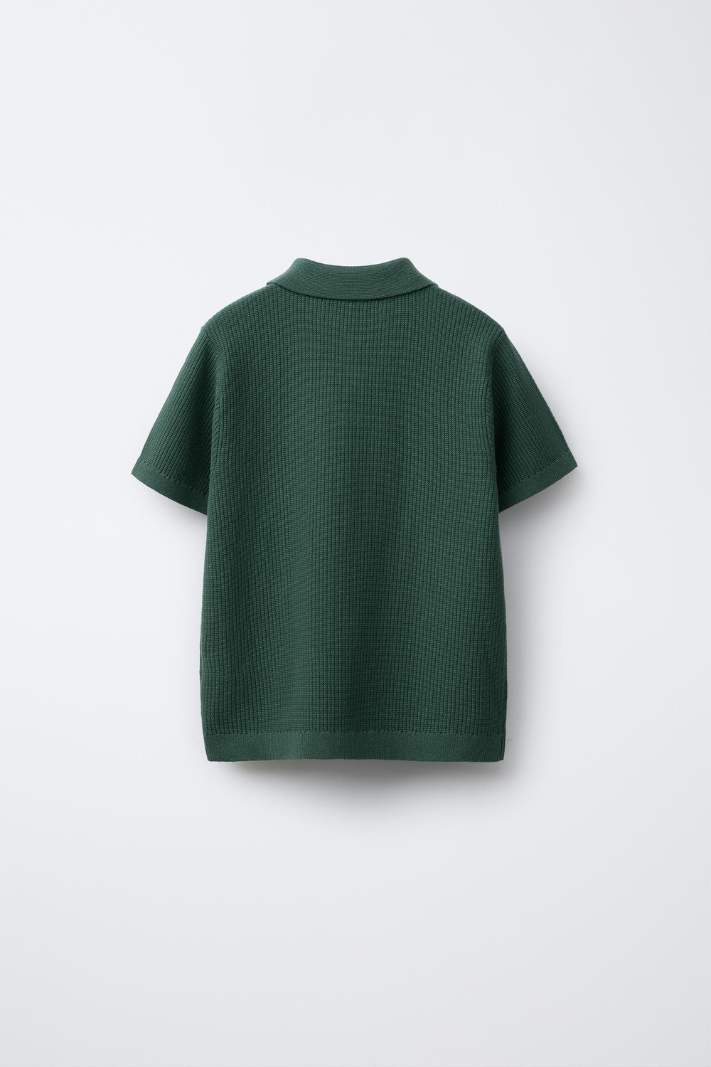 ZARA БАЗОВОЕ ТРИКОТАЖНОЕ ПОЛО, ЗЕЛЕНЫЙ