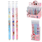 Ручка гель пиши-стирай 0,38мм. "Зубастик" синяя, термочувств.чернила, смен.стержень 130 мм. корп. цв