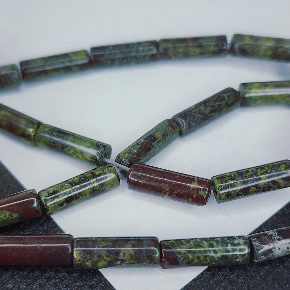 Кровь дракона яшма, императорский камень, трубочка, цилиндр, 13×4мм, штучно