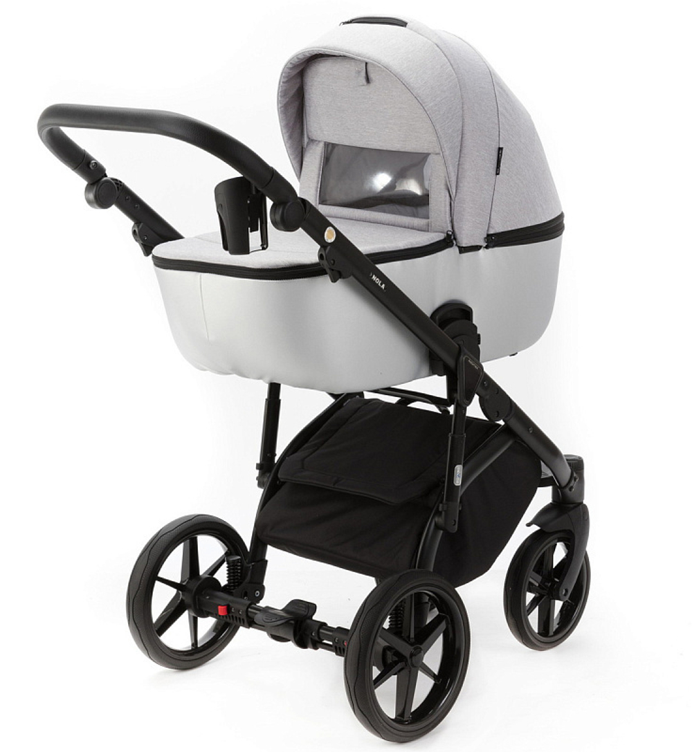 Детская коляска Adamex Nola 2 в 1 N-PS89 (СВ.СЕР + СЕРЕБРИСТАЯ КОЖА)
