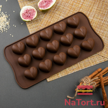 Форма силиконовая «Сердечки» 15 ячеек