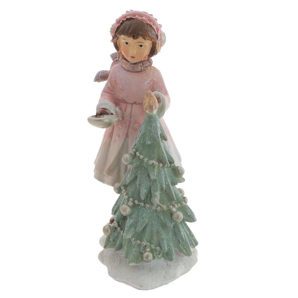 GAEM Фигурка декоративная "Девочка и елка", L9 W4 H11,5 см
