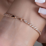 Браслет Арабский бисмарк с бесцветными фианитами