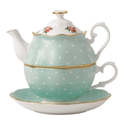 Royal Albert Чайник с чашкой Чай для одного Polka Rose