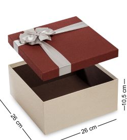 WG-53/3-B Коробка подарочная «Квадрат» цв.беж/бордов.