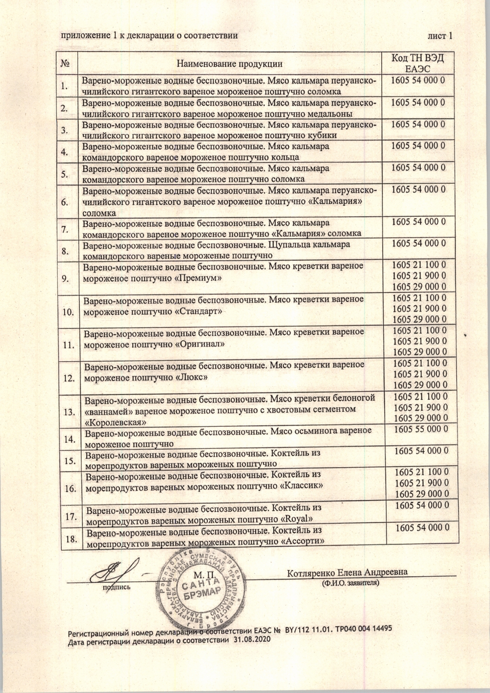 Креветки Санта Бремор Варено-Мороженые Бланшированные 200/300 1кг