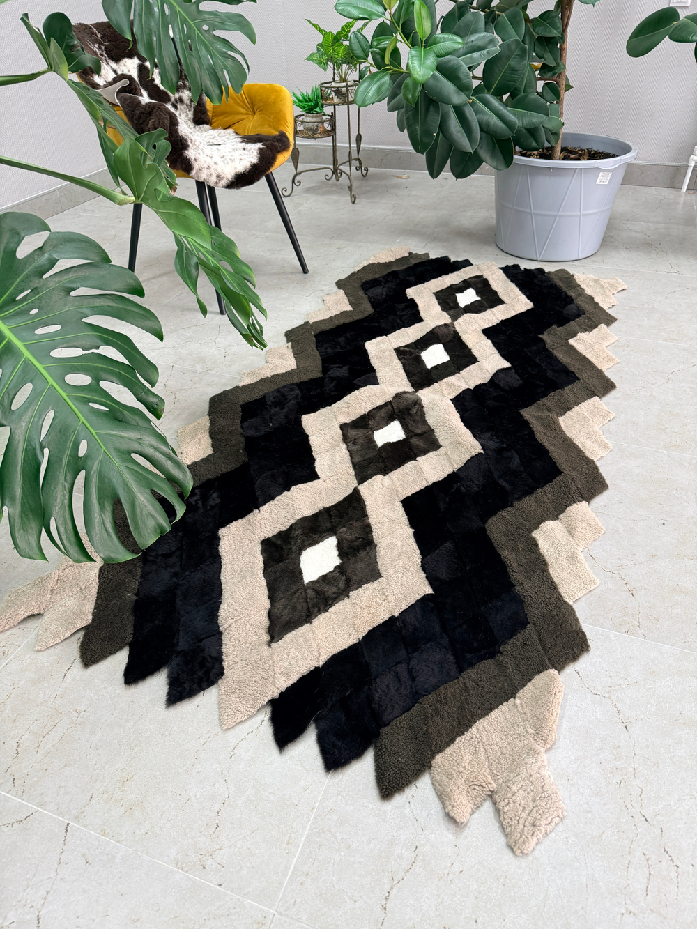 Покрывало меховое ковер из шкуры овчины