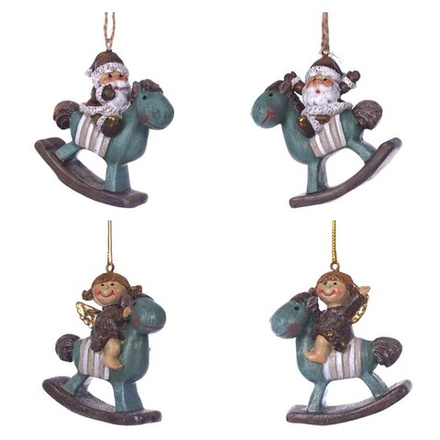 GAEM Фигурка декоративная подвесная "Ангел/ Дед Мороз", L5,5 W2 H6 см, 4в.