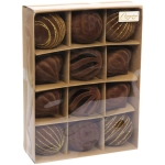 Набор елочных украшений VELOUR «Восточная ночь» 6 см (набор 12 шт), Шоколад