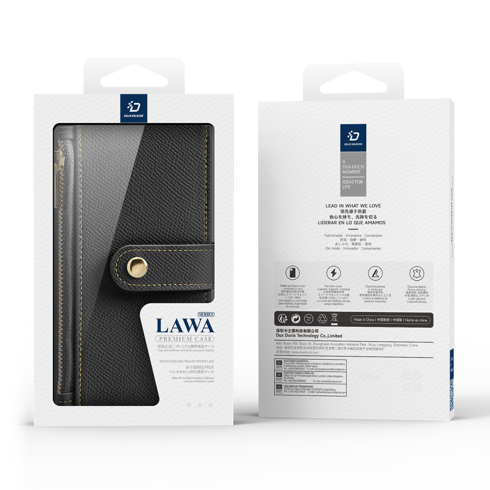 Чехол кошелек с MagSafe из кожи для iPhone 17 Pro, серия Lawa от Dux Ducis